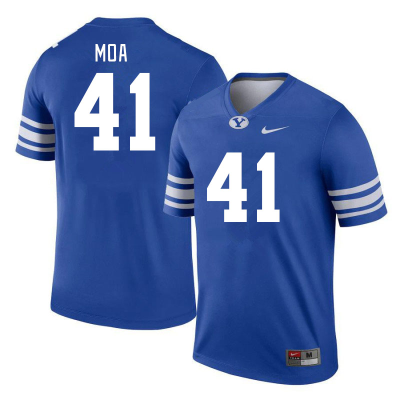 Men #41 Sione Moa BYU Cougars College Football Jerseys Stitched Sale-Royal